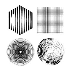 Set geometric shapes grunge. Vector Design Elements