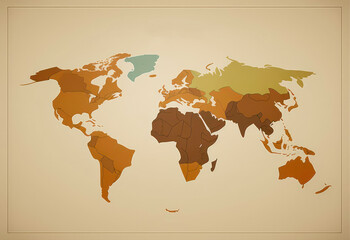 World map illustration. Generative AI