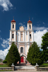 Fototapeta na wymiar Catholic Church of St. George in the village Vorniany, Belarus