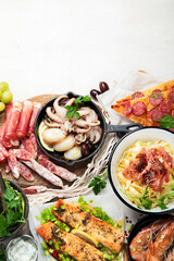Freshly prepared delicious varieties of Mediterranean dishes.