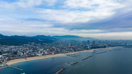 2023年2月　須磨海岸の空撮写真