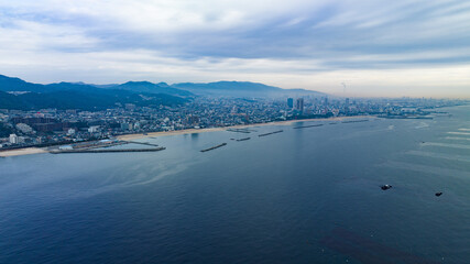 2023年2月　須磨海岸の空撮写真