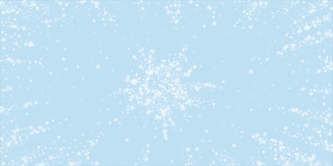 Snowy christmas background. Subtle flying snow