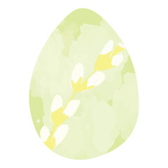 Painted Easter egg on white background