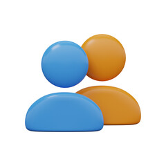 User group icon.3D render 