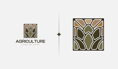 Agriculture monoline. Universal creative premium symbol. Vector sign icon logo template. Vector illustration