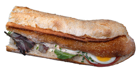 sandwich salade thon mayonnaise sur fond transparent