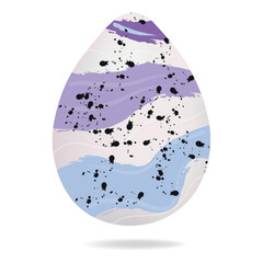 Painted Easter egg on white background