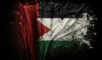 Palestinian Flag Fluttering with Pride. Generative AI