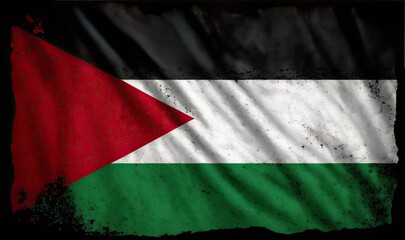 Fototapeta premium Palestinian Flag Fluttering with Pride. Generative AI