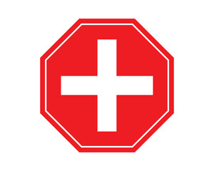 Medical plus vector icon design. Plus and hexagon vector design.