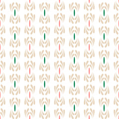 Fototapeta na wymiar Abstract seamless pattern in beige, red and green. Vector vertical simple background.