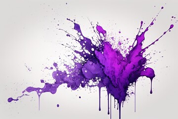 Violet Watercolor Paint Splash Isolated. beautiful, abstraction, picture. creativity, flat, art, high resolution, bright saturated color, dynamics, texture. Concept design. AI