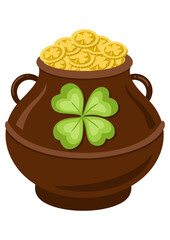 St Patrick's Day pot full of gold coins