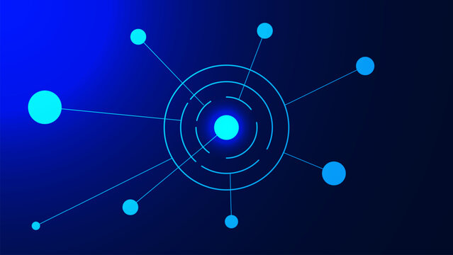 Information and communication. Digital network distribution concept background.
