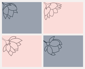 set romantic floral background. vector illustration