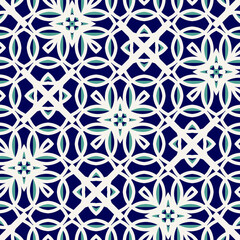 Flat illustration vector-style image of geometric floral and leaves pattern