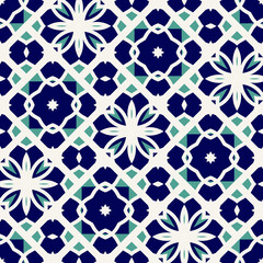 Flat illustration vector-style image of geometric floral and leaves pattern