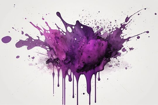 Premium AI Image  Purple and white watercolor paint splashs on a