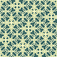 Flat illustration vector-style image of geometric floral and leaves pattern