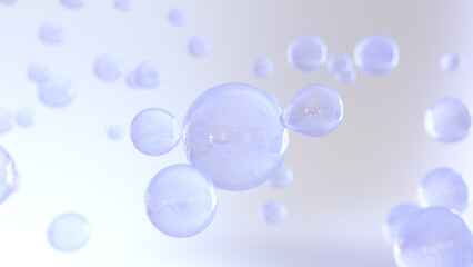 Bubbles merge and become a nutritious serum. a s Metaball, a 3D rendering. Visuals for Metaball feature morphing liquid blobs.