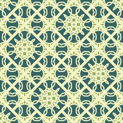 Flat illustration vector-style image of geometric floral and leaves pattern