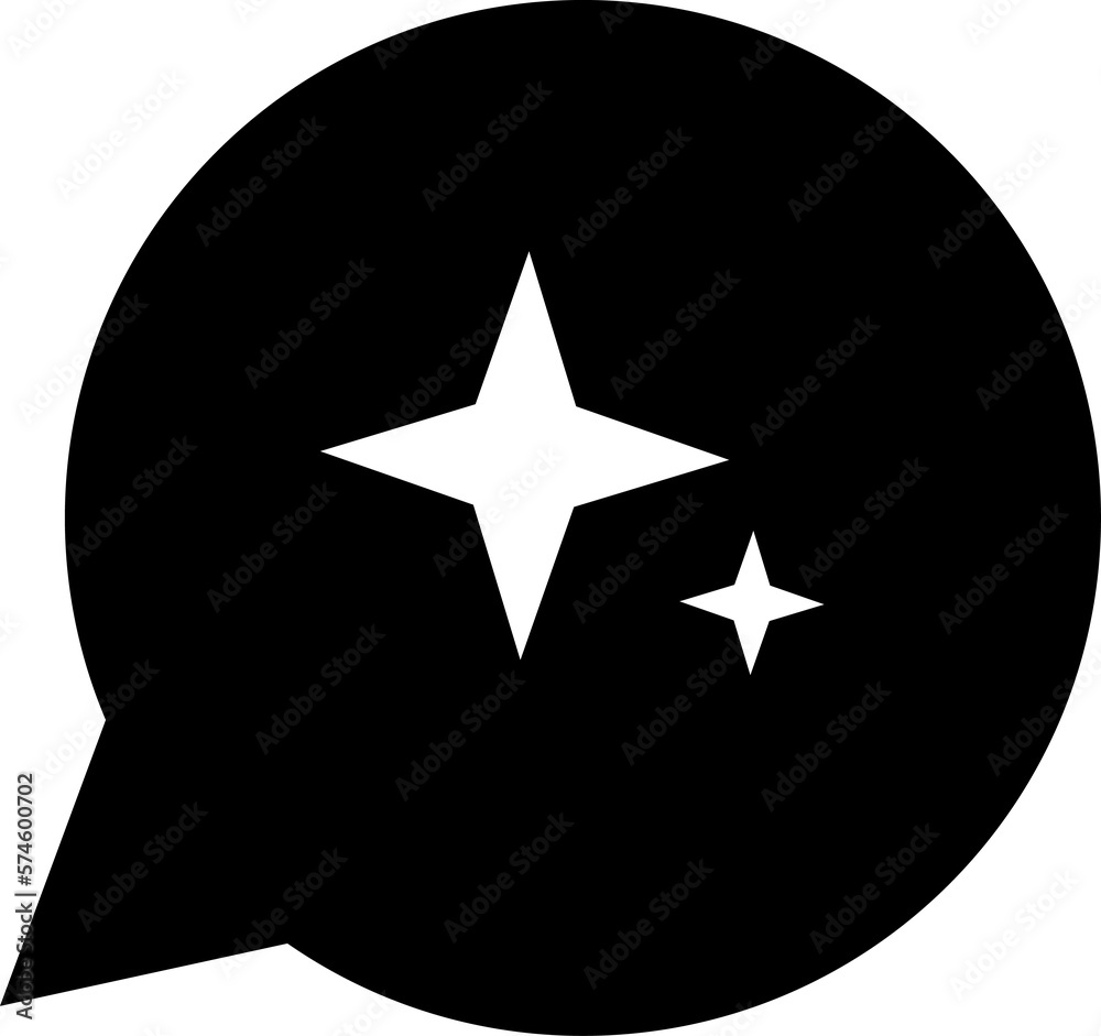 Wall mural a message bubble graphic in a dialog box with a twinkle symbol in the center to express surprise, ex