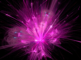 Fototapeta premium Digital fractal art computer generated 3D rendered graphics, abstract shapes and forms, beautiful fractal pattern for creativity, imagination, meditation, for poster, banner or background