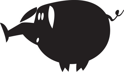 Original cartoon pig illustration.
Cute pig, farm. Black and white illustration
