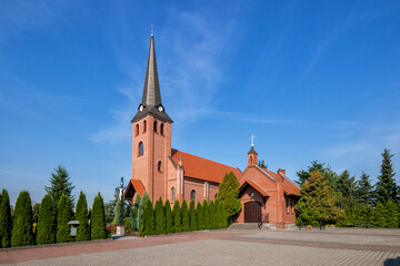 Fototapeta na wymiar Church of the Immaculate Conception. Krojanty, Pomeranian Voivodeship, Poland.