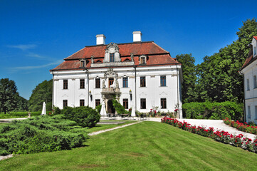 Fototapeta na wymiar Palace from 1746 built by the architect David Sigismund von Zedlitz und Leipe. Kraskow, Lower Silesian Voivodeship, Poland.