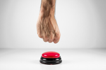 Front of Fist About to Slam Big Red Button