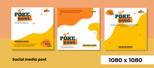 Poke Bowl restaurant menu social media post	