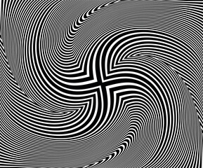  Line art optical .Wave design black and white. Digital image with a psychedelic stripes. Argent base for website, print, basis for banners, wallpapers, business cards, brochure, banner
