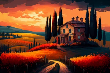 Fotobehang Desktop Background Tuscan Evening © Andy Sarmiento