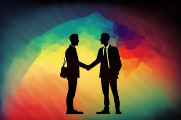 Business people shaking hands, generative, AI