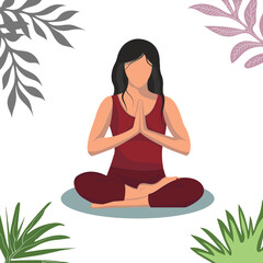 faceless girl in lotus pose