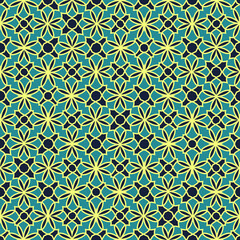 Fototapeta premium Flat illustration vector-style image of geometric floral and leaves pattern.