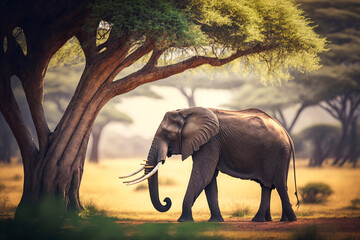 African Elephant. Generative AI