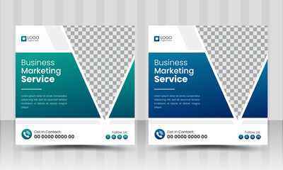Business promotional social media post banner template, Creative marketing Instagram post design