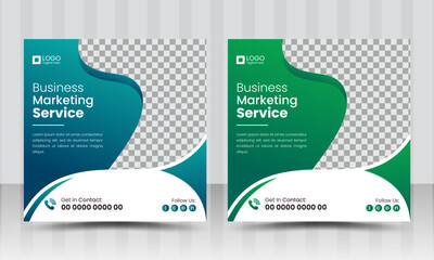 Business promotional social media post banner template, Creative marketing Instagram post design