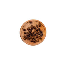 coffee bean roasted in a bowl isolated