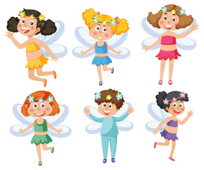 Set of fairies character