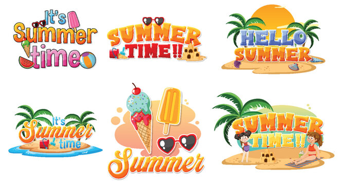 Set of summer element logo