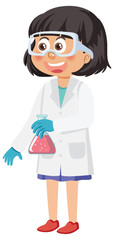 Scientist girl wearing gown outfit