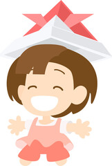 ジャンプする女の子01+