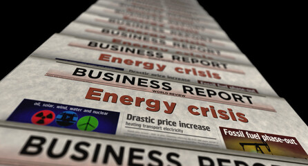 Energy crisis and fuel gas price newspaper printing media