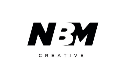 NBM letters negative space logo design. creative typography monogram vector	
