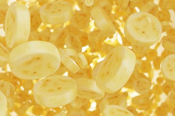 close up of a banana backdrop 3d render