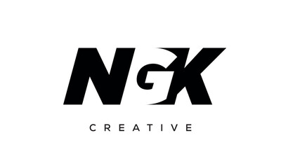 NGK letters negative space logo design. creative typography monogram vector	
